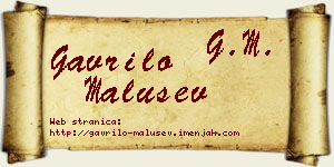 Gavrilo Malušev vizit kartica